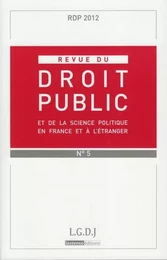 REVUE DU DROIT PUBLIC N 5 2012