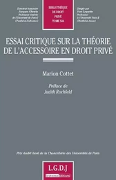 essai critique sur la théorie de l'accessoire en droit privé