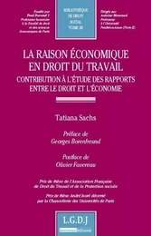 la raison économique en droit du travail - contribution à l'étude des rapports e