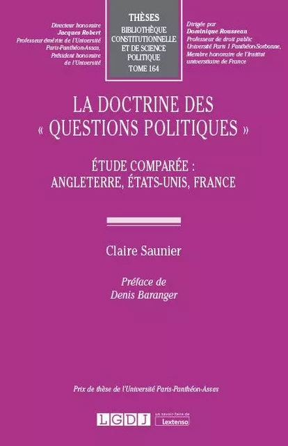 La doctrine des « questions politiques » - Claire Saunier - LGDJ