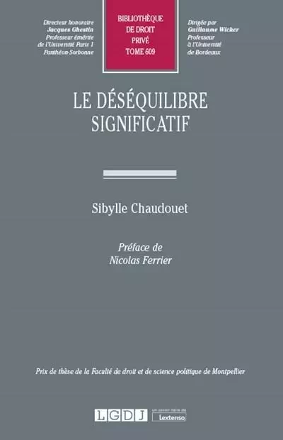 Le déséquilibre significatif - Sibylle Chaudouet - LGDJ