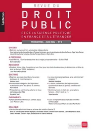 Revue du droit public et de la science politique en France et à l'étranger N°2-2024