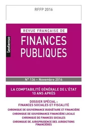 REVUE FRANÇAISE DE FINANCES PUBLIQUES N 136 - 2016