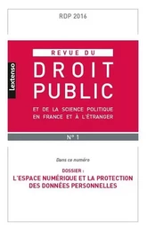 REVUE DU DROIT PUBLIC N 1 2016