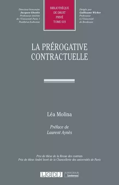 La prérogative contractuelle - Léa Molina - LGDJ