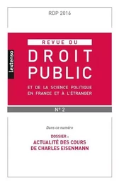 REVUE DU DROIT PUBLIC N 2 2016