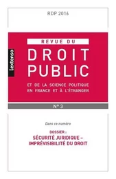 REVUE DU DROIT PUBLIC N 3 2016