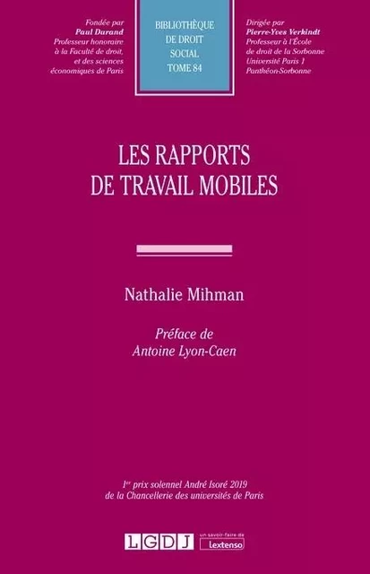 Les rapports de travail mobiles - Nathalie Mihman - LGDJ