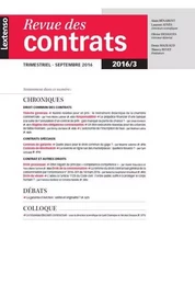 REVUE DES CONTRATS N 3 - 2016