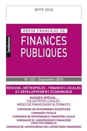 REVUE FRANCAISE DE FINANCES PUBLIQUES N143-SEPTEMBRE 2018