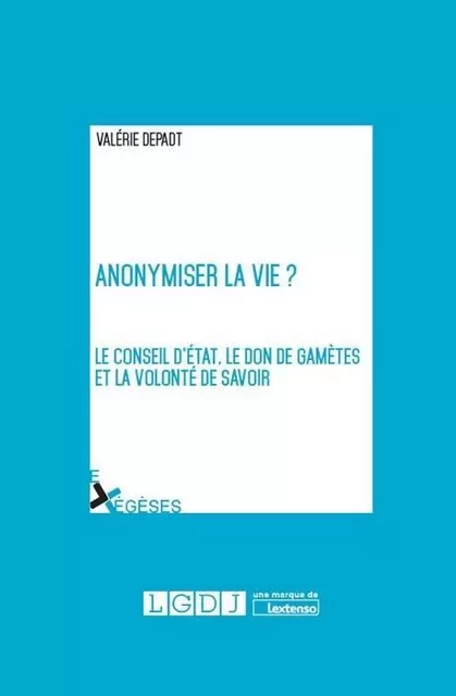 anonymiser la vie ? - Valérie Depadt - LGDJ