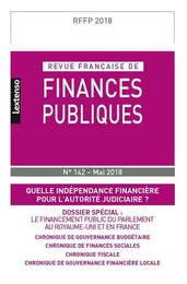 REVUE FRANÇAISE DE FINANCES PUBLIQUES N 142 MAI 2018