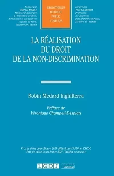 La réalisation du droit de la non-discrimination - Robin Medard Inghilterra - LGDJ