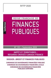 Revue Française de Finances Publiques N°151-Septembre 2020