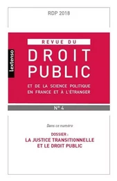 REVUE DU DROIT PUBLIC ET SCIENCE POLITIQUE EN FRANCE ET A L ETRANGER N4-2018