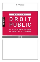 Revue du droit public et de la science politique en France et à l'étranger N°3-2020