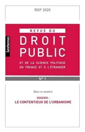 Revue du droit public et de la science politique en France et à l'étranger N°1-2020