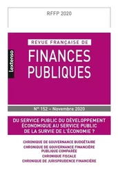 REVUE FRANCAISE DE FINANCES PUBLIQUES N 152-NOVEMBRE 2020