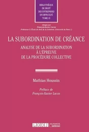 LA SUBORDINATION DE CREANCE