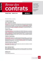 REVUE DES CONTRATS N 1-2018