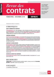 REVUE DES CONTRATS N 4-2018