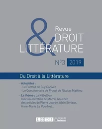 Revue Droit & Littérature N° 3-2019