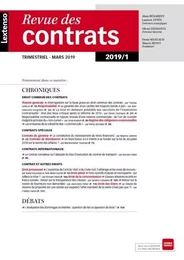 REVUE DES CONTRATS N 1-2019