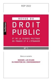 Revue du droit public et de la science politique en France et à l'étranger N°1-2022