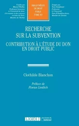 RECHERCHE SUR LA SUBVENTION