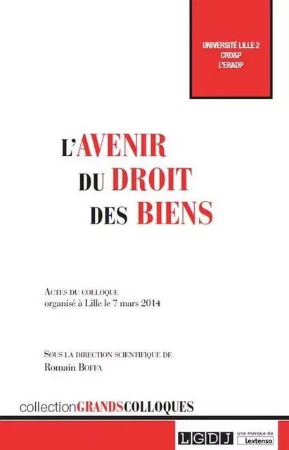 l'avenir du droit des biens -  Boffa r. - LGDJ