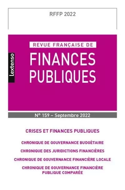 Revue Française de Finances Publiques  N°159-2022 -  Collectif - LGDJ