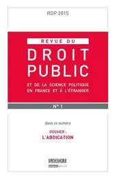 REVUE DU DROIT PUBLIC N 1 2015