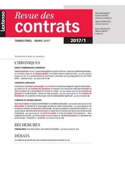 REVUE DES CONTRATS N 1 - 2017