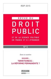 REVUE DU DROIT PUBLIC N 5 2015