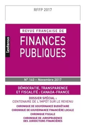 REVUE FRANÇAISE DE FINANCES PUBLIQUES N 140 - 2017