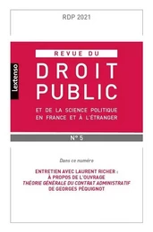 Revue du droit public et de la science politique en France et à l'étranger N°5-2021