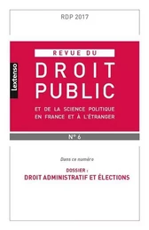 REVUE DU DROIT PUBLIC N 6 2017