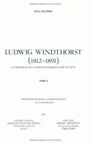 Ludwig Windthorst (1812-1891) - Paul Colonge - Klincksieck