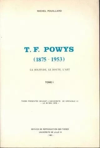 T. F. Powys (1875-1953) - Michel Pouillard - Klincksieck