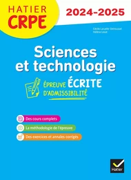 Sciences et Techno - CRPE 2024-2025 - Epreuve écrite d'admissibilité