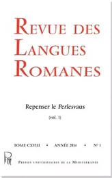 Revue des Langues Romanes Tome 118 n° 1 Repenser le Perlesvaus