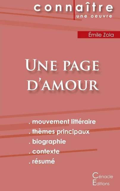 Fiche de lecture Une page d'amour de Émile Zola (Analyse littéraire de référence et résumé complet) - Emile Zola - CENACLE