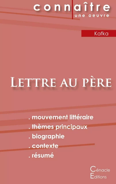 Fiche de lecture Lettre au père de Kafka (Analyse littéraire de référence et résumé complet) - Franz Kafka - CENACLE