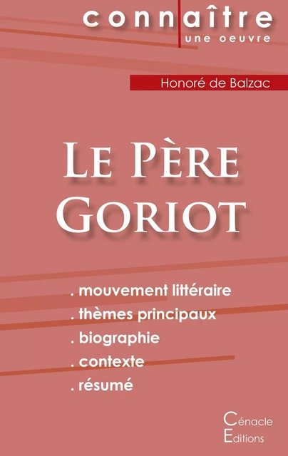 Fiche de lecture Le Père Goriot de Balzac (Analyse littéraire de référence et résumé complet) - Honoré deBalzac - CENACLE