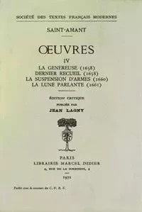 oeuvres IV - Marc-Antoine Girard de Saint-Amant - STFM