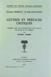 Lettres et préfaces critiques