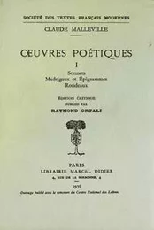 oeuvres poétiques I