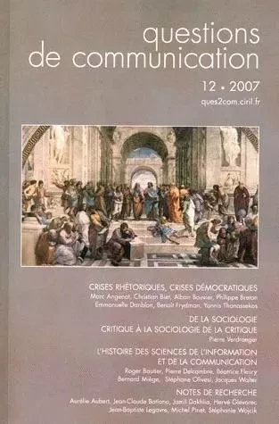 QUESTIONS DE COMMUNICATION, N 12/2007 -  - PU NANCY