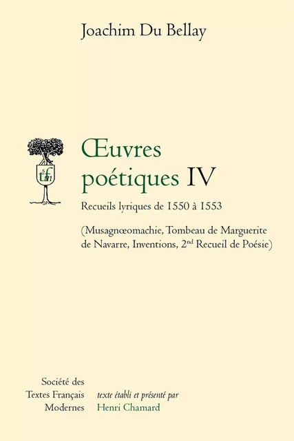 oeuvres poétiques IV - Joachim Du Bellay - STFM