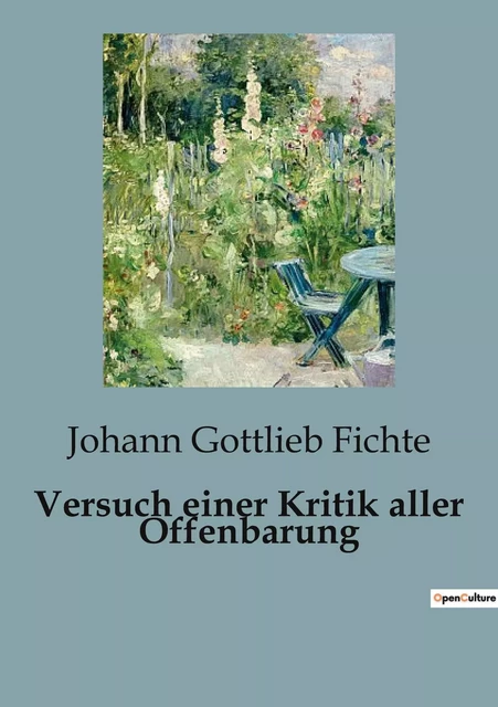 Versuch einer Kritik aller Offenbarung - Johann Gottlieb Fichte - CULTUREA